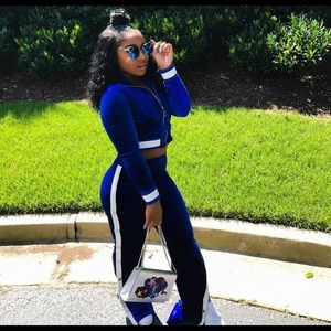 Matching Set 2 Piece Velour Set
Crop Track Jacket